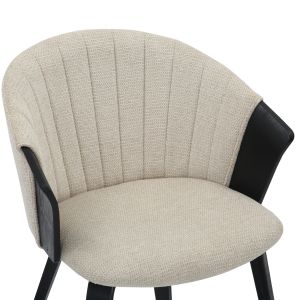 Dining chair Jesper .02 plywood structure in black-ecru material 61x54x74hcm Hm9977