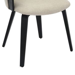 Dining chair Jesper .02 plywood structure in black-ecru material 61x54x74hcm Hm9977
