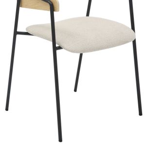 Dining chair Korin Hm9975.01 metal-beige damask-plywood 54x51x72.5hcm.