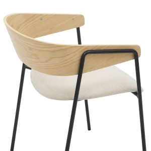 Dining chair Korin Hm9975.01 metal-beige damask-plywood 54x51x72.5hcm.