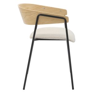 Dining chair Korin Hm9975.01 metal-beige damask-plywood 54x51x72.5hcm.