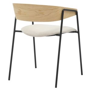 Dining chair Korin Hm9975.01 metal-beige damask-plywood 54x51x72.5hcm.