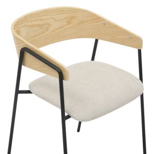 Dining chair Korin Hm9975.01 metal-beige damask-plywood 54x51x72.5hcm.