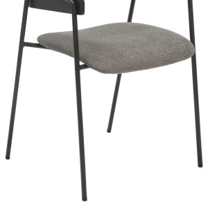Dining chair Korin Hm9975.02 metal and plywood in black-gray lady 54x51x72.5hcm.