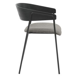 Dining chair Korin Hm9975.02 metal and plywood in black-gray lady 54x51x72.5hcm.