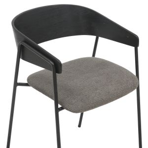 Dining chair Korin Hm9975.02 metal and plywood in black-gray lady 54x51x72.5hcm.