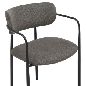 Dining chair Kritter .02 black metal-dark gray fabric 58x53x76hcm Hm9994