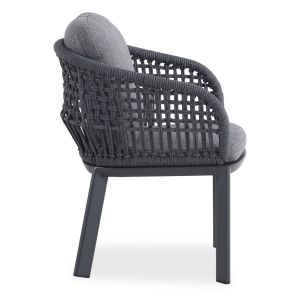 Dining chair Ladris Sm6399.01, aluminum, charcoal color with cushions 65x66.5x78hcm