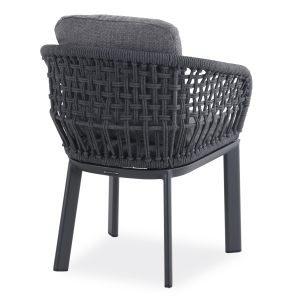 Dining chair Ladris Sm6399.01, aluminum, charcoal color with cushions 65x66.5x78hcm