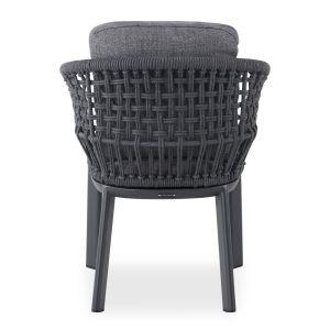Dining chair Ladris Sm6399.01, aluminum, charcoal color with cushions 65x66.5x78hcm