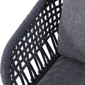 Dining chair Ladris Sm6399.01, aluminum, charcoal color with cushions 65x66.5x78hcm