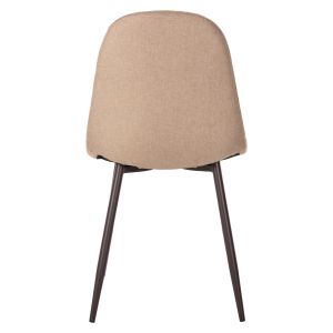 Dining chair Leonardo HM00100.16 with metallic legs and dark grey fabric 43,5x59x84 cm.