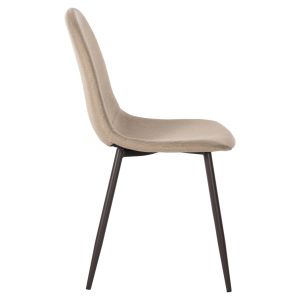 Dining chair Leonardo HM00100.16 with metallic legs and dark grey fabric 43,5x59x84 cm.