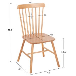 Lucien dining chair beech in natural wood color 48x48x85.5cm Hm8645