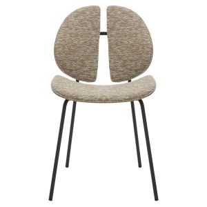 Dining chair Lungs .01 black metal frame-beige fabric 49x53.5x80hcm Hm9982
