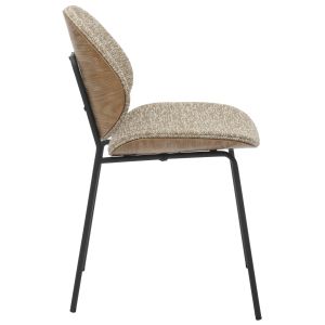 Dining chair Lungs .01 black metal frame-beige fabric 49x53.5x80hcm Hm9982