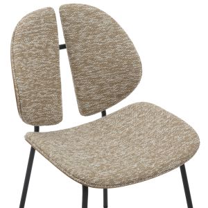 Dining chair Lungs .01 black metal frame-beige fabric 49x53.5x80hcm Hm9982