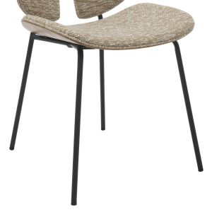 Dining chair Lungs .01 black metal frame-beige fabric 49x53.5x80hcm Hm9982