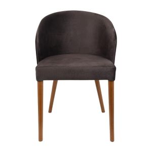 Dining chair Luxbrown textile with golden legs 57x54x81cm