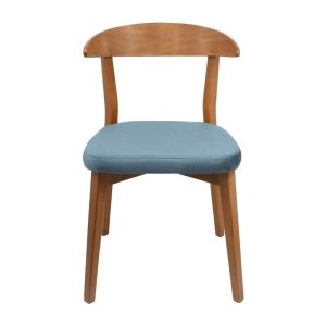 Dining chair Luxlight blue textile with golden legs 49x54x78cm