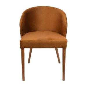 Dining chair Luxmustard color with golden legs 57x54x81cm