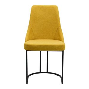 Maggie dining chair yellow textile 47x52x91cm