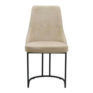 Maggie dining chair with beige textile upholstery 47x52x91cm