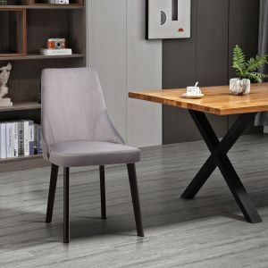 Marietta dining chair with gray plush fabric 48*47*91