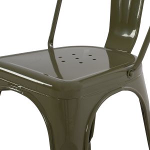 Dining chair Melita- Relix Pro Hm8641.43 metal in dark olive green 43x50x82hcm.