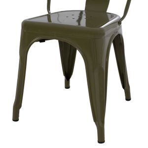 Dining chair Melita- Relix Pro Hm8641.43 metal in dark olive green 43x50x82hcm.
