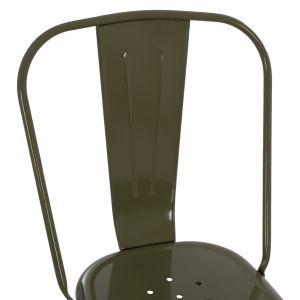 Dining chair Melita- Relix Pro Hm8641.43 metal in dark olive green 43x50x82hcm.