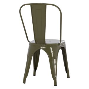 Dining chair Melita- Relix Pro Hm8641.43 metal in dark olive green 43x50x82hcm.