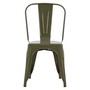 Dining chair Melita- Relix Pro Hm8641.43 metal in dark olive green 43x50x82hcm.