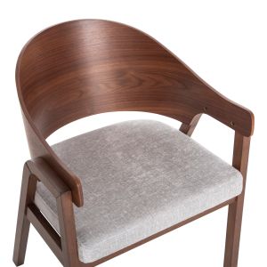 Dining chair Nero wood in walnut-gray damask seat 56x56x78hcm Hm9972