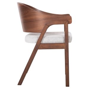 Dining chair Nero wood in walnut-gray damask seat 56x56x78hcm Hm9972
