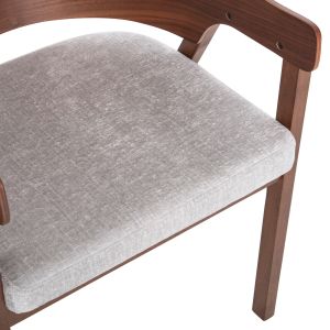 Dining chair Nero wood in walnut-gray damask seat 56x56x78hcm Hm9972