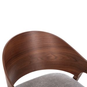 Dining chair Nero wood in walnut-gray damask seat 56x56x78hcm Hm9972