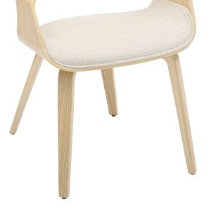 Dining chair Netto Hm9976.01 plywood construction in oak-beige damask 55x56x83.5hcm.