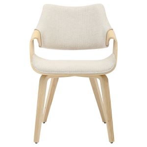 Dining chair Netto Hm9976.01 plywood construction in oak-beige damask 55x56x83.5hcm.