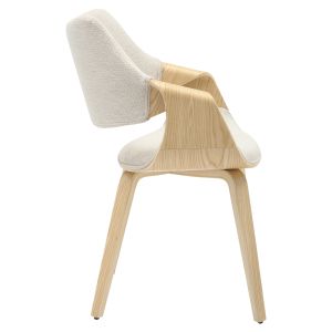 Dining chair Netto Hm9976.01 plywood construction in oak-beige damask 55x56x83.5hcm.