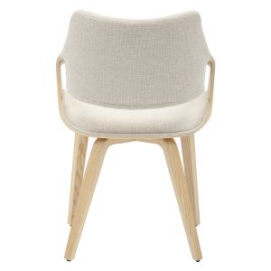 Dining chair Netto Hm9976.01 plywood construction in oak-beige damask 55x56x83.5hcm.