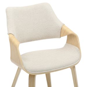 Dining chair Netto Hm9976.01 plywood construction in oak-beige damask 55x56x83.5hcm.