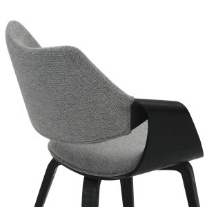Dining chair Netto Hm9976.02 plywood construction in elegant black-gray fabric 55x56x83.5hcm.