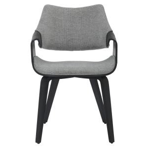 Dining chair Netto Hm9976.02 plywood construction in elegant black-gray fabric 55x56x83.5hcm.