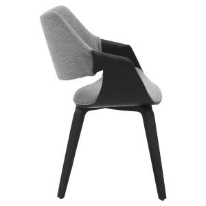 Dining chair Netto Hm9976.02 plywood construction in elegant black-gray fabric 55x56x83.5hcm.