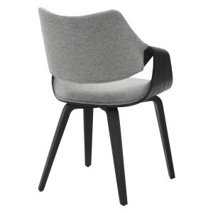 Dining chair Netto Hm9976.02 plywood construction in elegant black-gray fabric 55x56x83.5hcm.