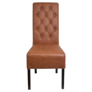 Dining chair New T-14 with wooden legs and terracotta fabric, dimensions 45*65*103