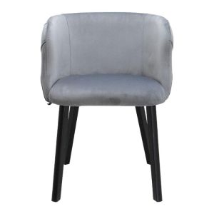 Noelle dining chair with gray textile upholstery 55x52x76cm