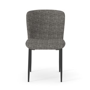 Dining chair Obsession Sm18101.02 Gray fabric - black metal 52.5x63x79cm