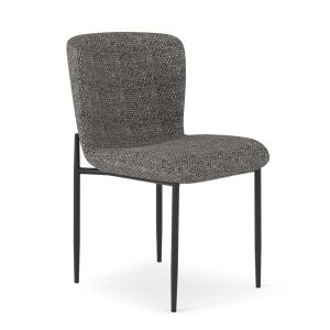 Dining chair Obsession Sm18101.02 Gray fabric - black metal 52.5x63x79cm